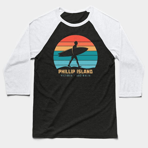 Phillip Island Victoria Australia Surf Baseball T-Shirt by Timeless Chaos